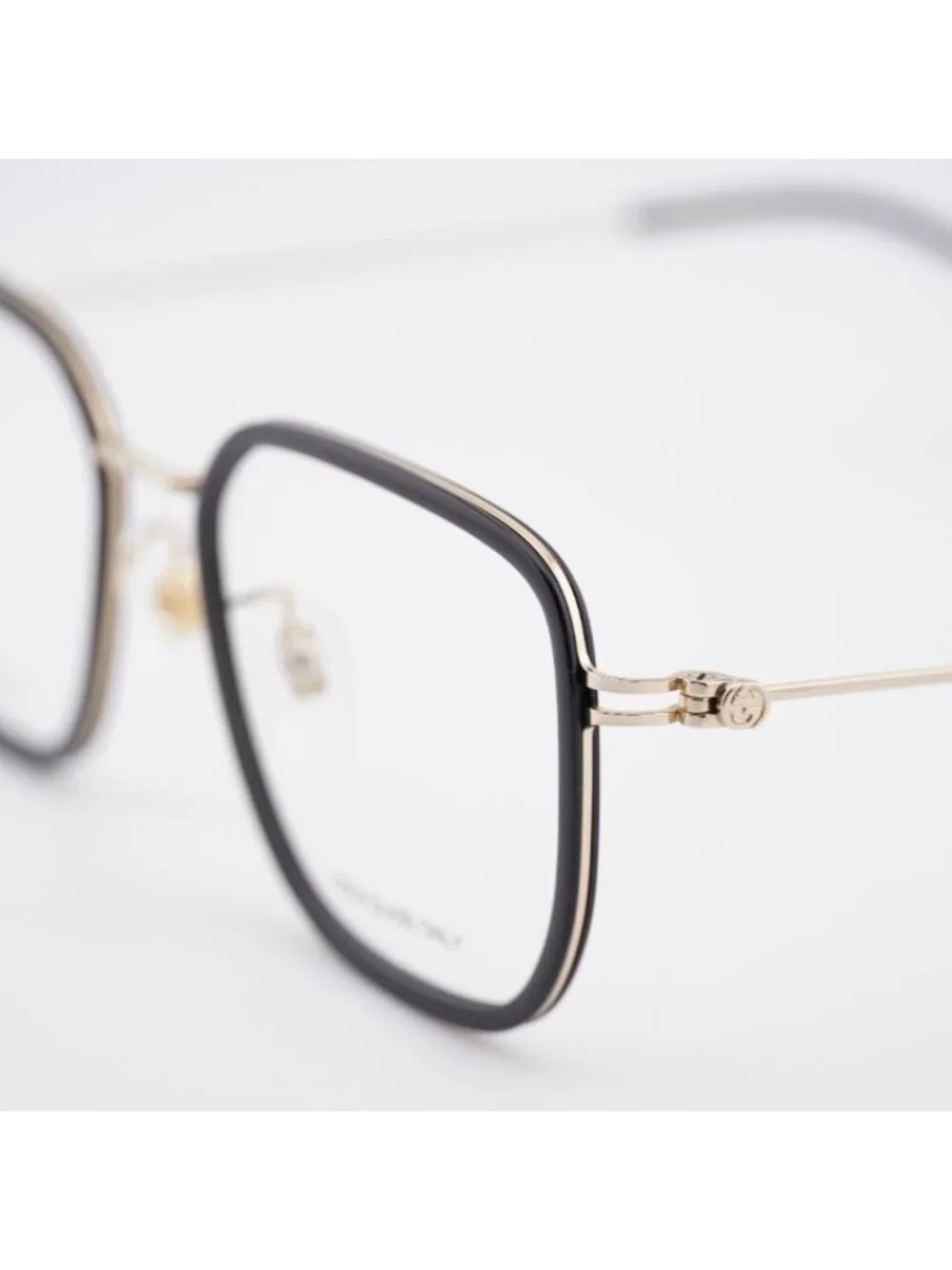 Gucci GG1852OA 001 Eyeglasses Black / Gold 53mm Square Frame
